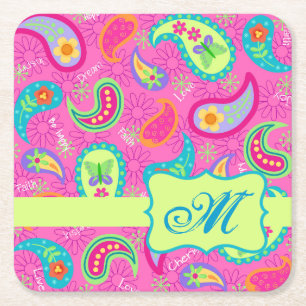Personalisiert Paisley Rechteckiger Pappuntersetzer