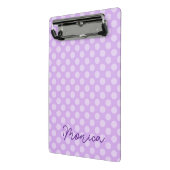Personalisiert Pale Lavender Polka Dot Mini Klemmbrett (Gewinkelt2)
