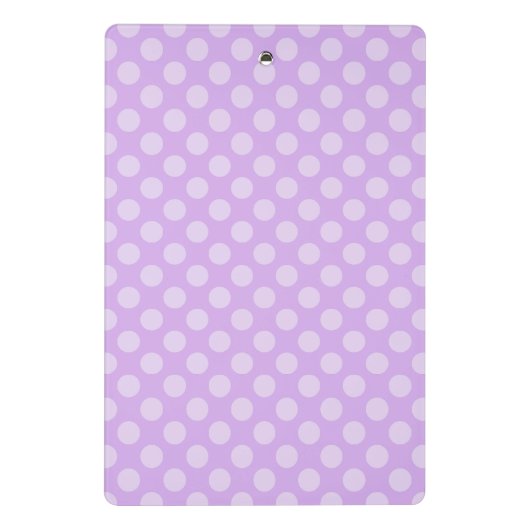 Personalisiert Pale Lavender Polka Dot Mini Klemmbrett (Rückseite)