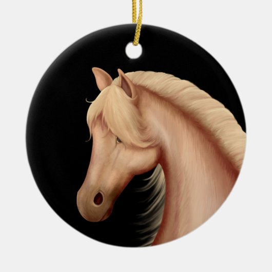 Personalisiert Palomino Pony HorChristmas Keramik Ornament (Vorne)