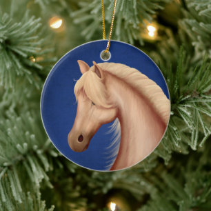 Personalisiert Palomino Pony Red White Blue Horse Keramik Ornament