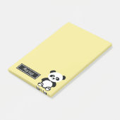 Personalisiert Panda Bear Animal Kids Kawaii Yello Post-it Klebezettel (angewinkelt)
