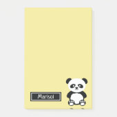 Personalisiert Panda Bear Animal Kids Kawaii Yello Post-it Klebezettel (Vorderseite)