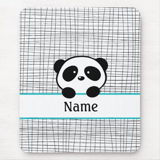 Personalisiert Panda Bear Aqua Black Mouse Pad Mousepad (Vorne)