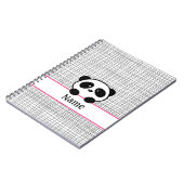 Personalisiert Panda Bear Pink Black Notebook Notizblock (Linke Seite)