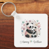 Personalisiert Panda Liebe Baby Schlüsselanhänger (Vorderseite)
