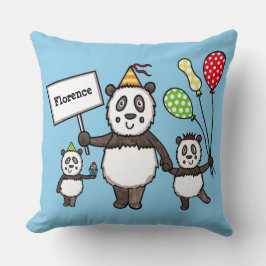 Personalisiert Panda Party Kid's Kissen
