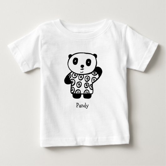 Personalisiert Pandy the Panda Baby T-shirt (Vorderseite)