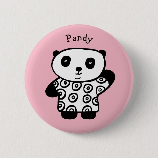 Personalisiert Pandy the Panda Button (Vorderseite)