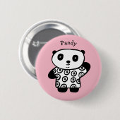 Personalisiert Pandy the Panda Button (Vorne & Hinten)