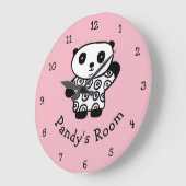 Personalisiert Pandy the Panda Große Wanduhr (Winkel)