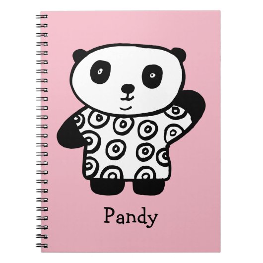Personalisiert Pandy the Panda Notizblock (Vorderseite)