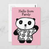 Personalisiert Pandy the Panda Postkarte (Vorne/Hinten)