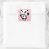 Personalisiert Pandy the Panda Quadratischer Aufkleber (Tasche)