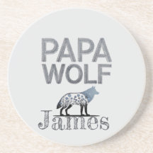 Personalisiert Papa Wolf Nature Silhouette