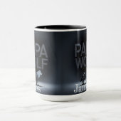 Personalisiert Papa Wolf Nature Silhouette Tasse (Zentrum)