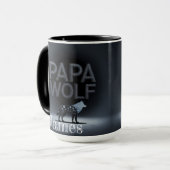 Personalisiert Papa Wolf Nature Silhouette Tasse (Vorderseite Links)
