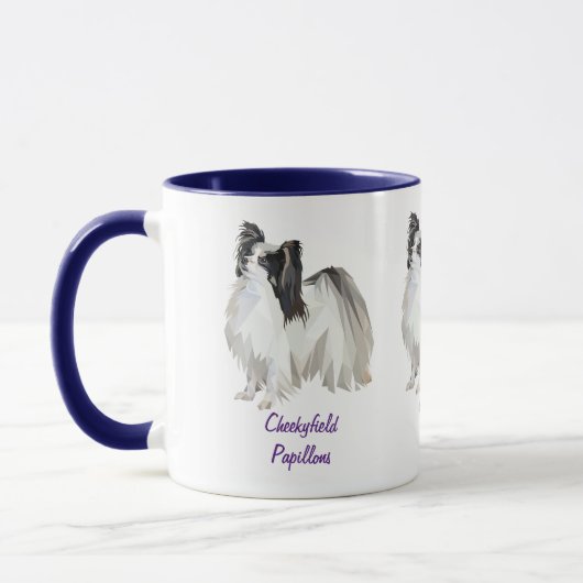 Personalisiert Papillon Dog Art Tasse (Links)