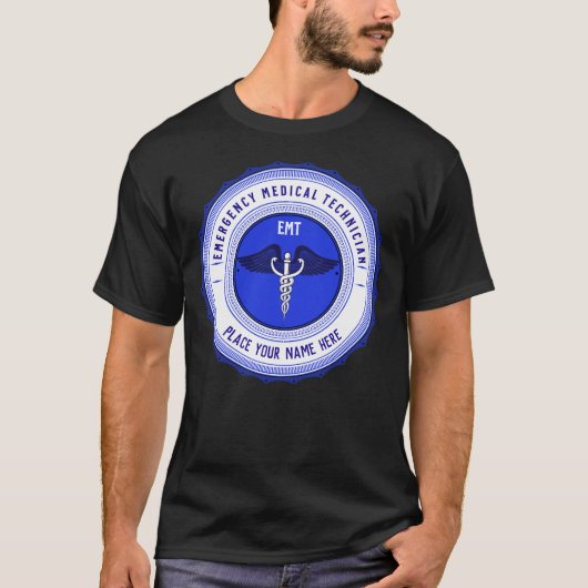 Personalisiert Paramedics EMT Caduceus T-Shirt (Vorderseite)