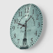 Personalisiert Paris Eiffel Tower Große Uhr (Winkel)