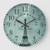 Personalisiert Paris Eiffel Tower Große Uhr (Vorderseite)