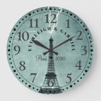 Personalisiert Paris Eiffel Tower Große Uhr