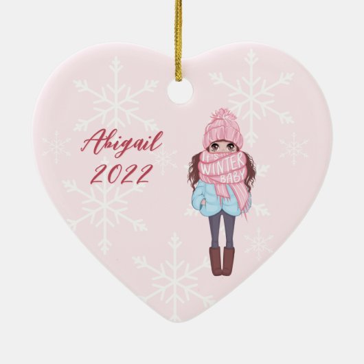 Personalisiert Paris Eiffelturm Rosa Weihnachten Keramik Ornament (Hinten)