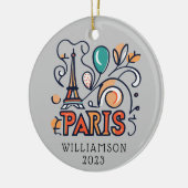 Personalisiert Paris Frankreich Weihnachtsfeiertag Keramik Ornament (Links)