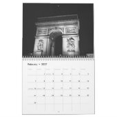 Personalisiert Paris Reisen Minimalistisch Schwarz Kalender (Feb 2027)