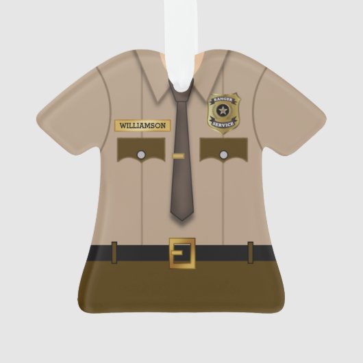 Personalisiert Park Ranger Uniform Ornament (Rückseite)
