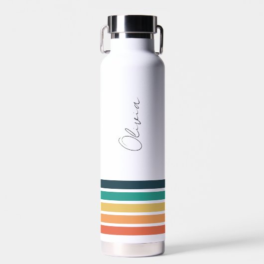Personalisiert passende Farbstreifen Trinkflasche (Vorne)