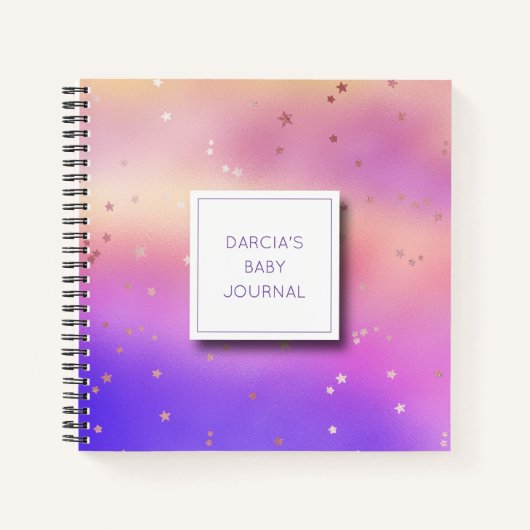Personalisiert Pastel Baby Journal Notizblock (Vorderseite)