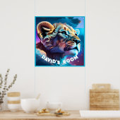 Personalisiert Pastel Baby Lion Wall Art Poster (Küche)