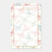 🦋 Personalisiert Pastel Butterfly Post-it Klebezettel (Vorderseite)