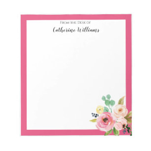 Personalisiert Pastel Floral Boho Name Stationery Notizblock