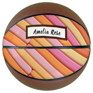 Personalisiert Pastel Geometric Abstrakt Basketball