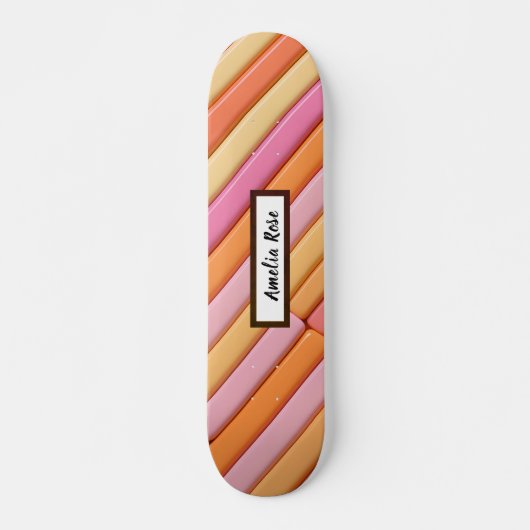 Personalisiert Pastel Geometric Abstrakt Skateboard (Vorne)