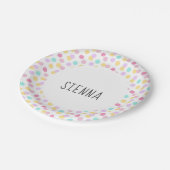 Personalisiert Pastel Hexagon Pappteller (Schrägansicht)