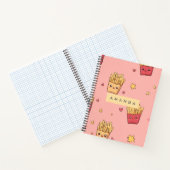Personalisiert Pastel Kawaii French Fries Pattern Notizblock (Innenseite)