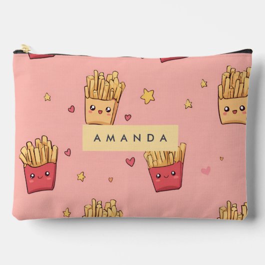 Personalisiert Pastel Kawaii French Fries Pattern Zubehörtasche (Vorderseite)