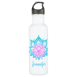 Personalisiert Pastel Lotus Blume Individuelle Nam Edelstahlflasche