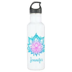 Personalisiert Pastel Lotus Blume Individuelle Nam Edelstahlflasche