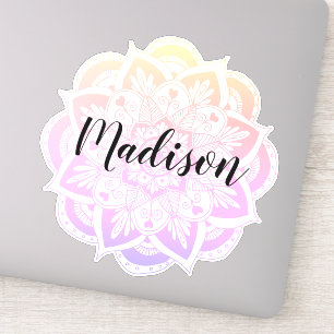 Personalisiert Pastel Ombre Blume Mandala Sticker