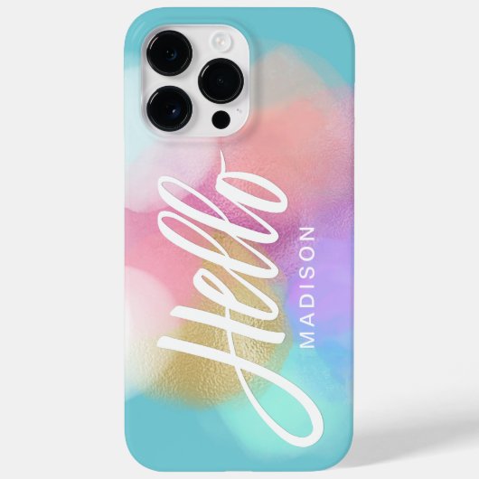 Personalisiert Pastel Paint Splotches Hallo Case-Mate iPhone Hülle (Rückseite)