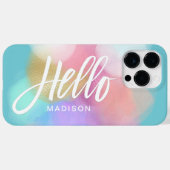 Personalisiert Pastel Paint Splotches Hallo Case-Mate iPhone Hülle (Rückseite (Horizontal))