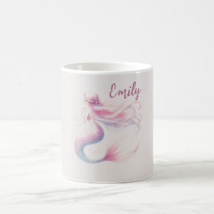 Personalisiert Pastel Pink Mermaid Tasse - Individ