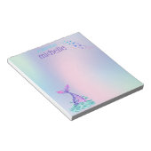 Personalisiert Pastel Rainbow Mermaid Notizblock (angewinkelt)