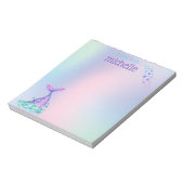 Personalisiert Pastel Rainbow Mermaid Notizblock (Rotiert)