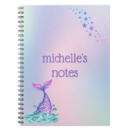 Personalisiert Pastel Rainbow Mermaid Notizblock