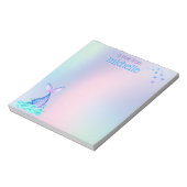 Personalisiert Pastel Rainbow Mermaid Notizblock (Rotiert)